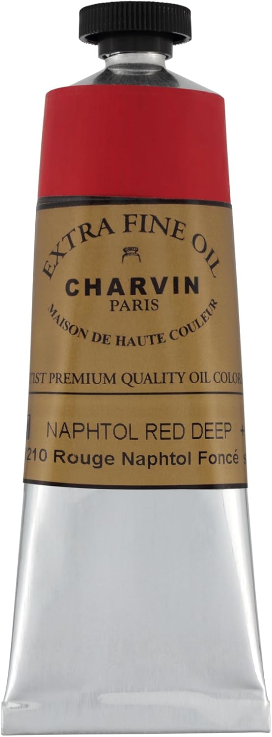 Charvin Extra Fine Oil Paint, Napthol Red Deep 60 mL - Triple-Milled, Rich Texture, Poppy Oil-Based, Light-Fast, Handmade, Archival Quality