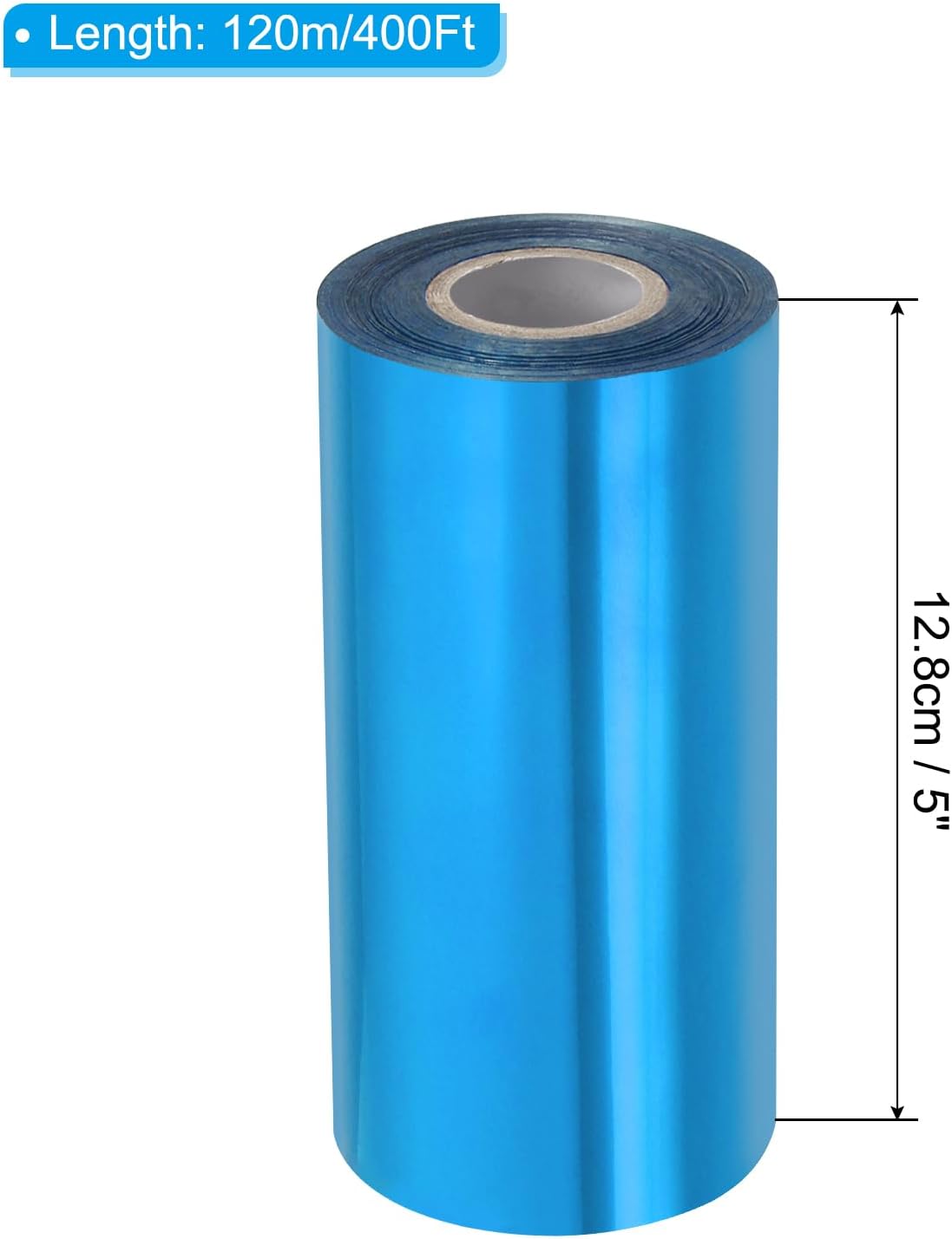 PATIKIL 5"x400Ft Hot Stamping Foil Paper, Heat Transfer Hot Stamping Paper Foil Roll for Leather DIY Logo Decor Craft Gift Package Scrapbook Card, Blue