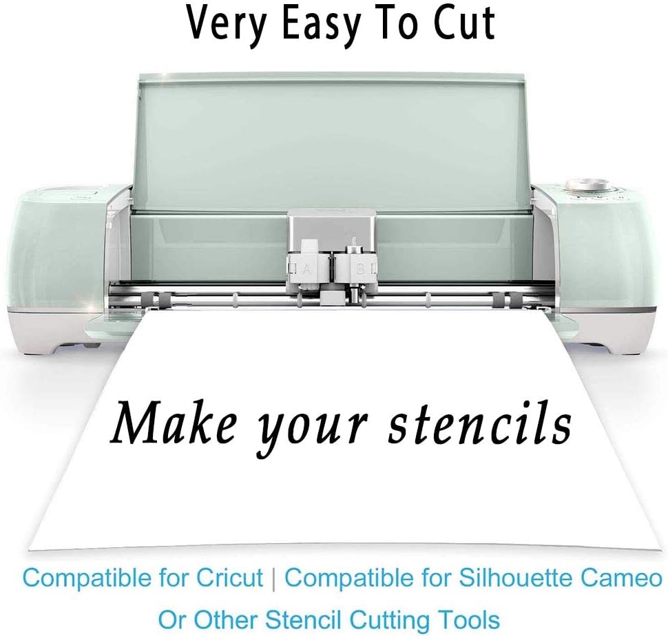 12 Pack 4 Mil Clear Mylar Stencil Sheets, 12" x 12" Blank Stencils, Reusable Template Material, Make Your Own Stencil Compatible Vinyl Cutting Maching