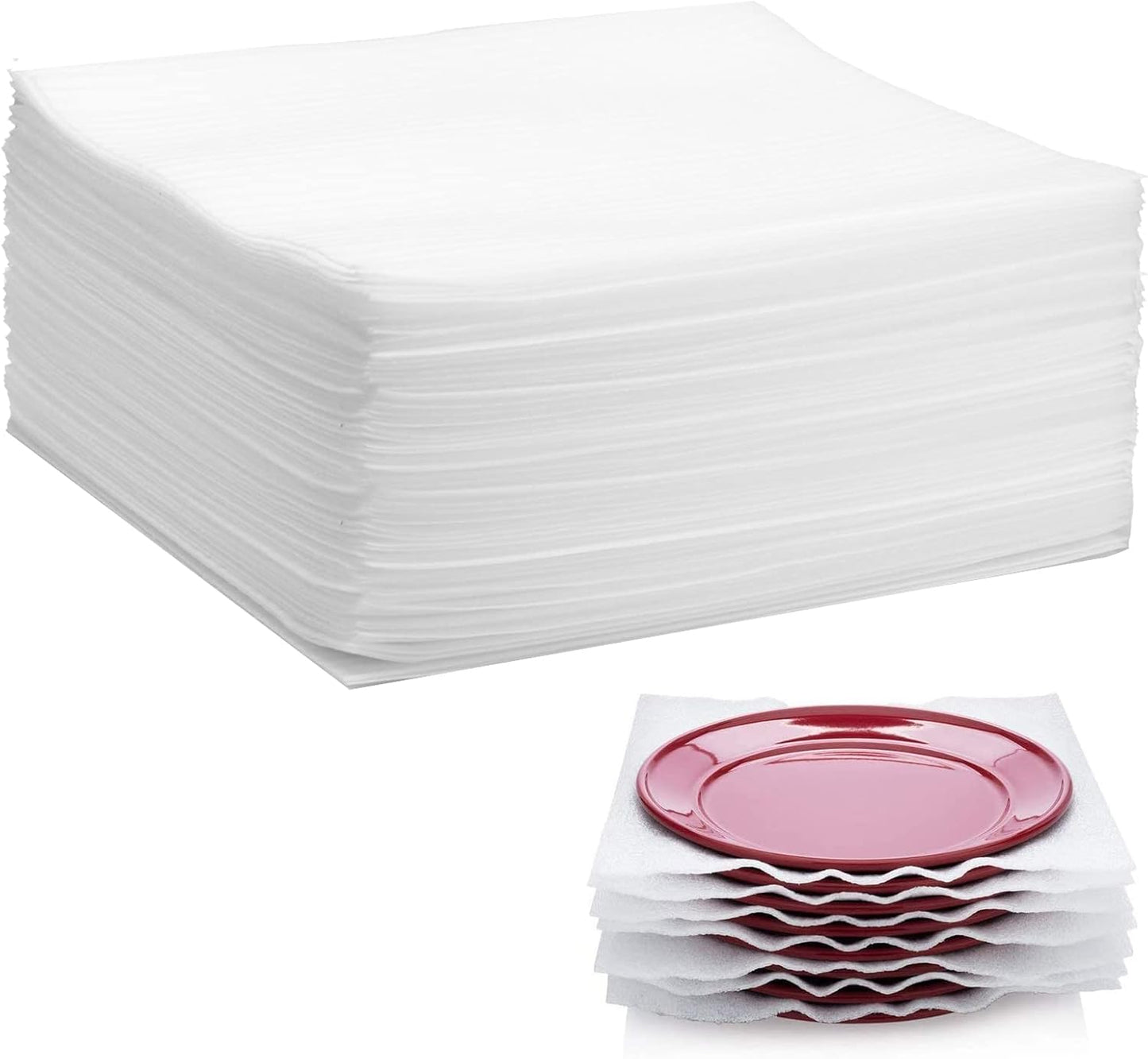 12”x12” Foam Wrap Sheets for Packing Moving Supplies, Cushion Foam Wrap Packing Foam for Dishes, China, Glassware 50 Pack