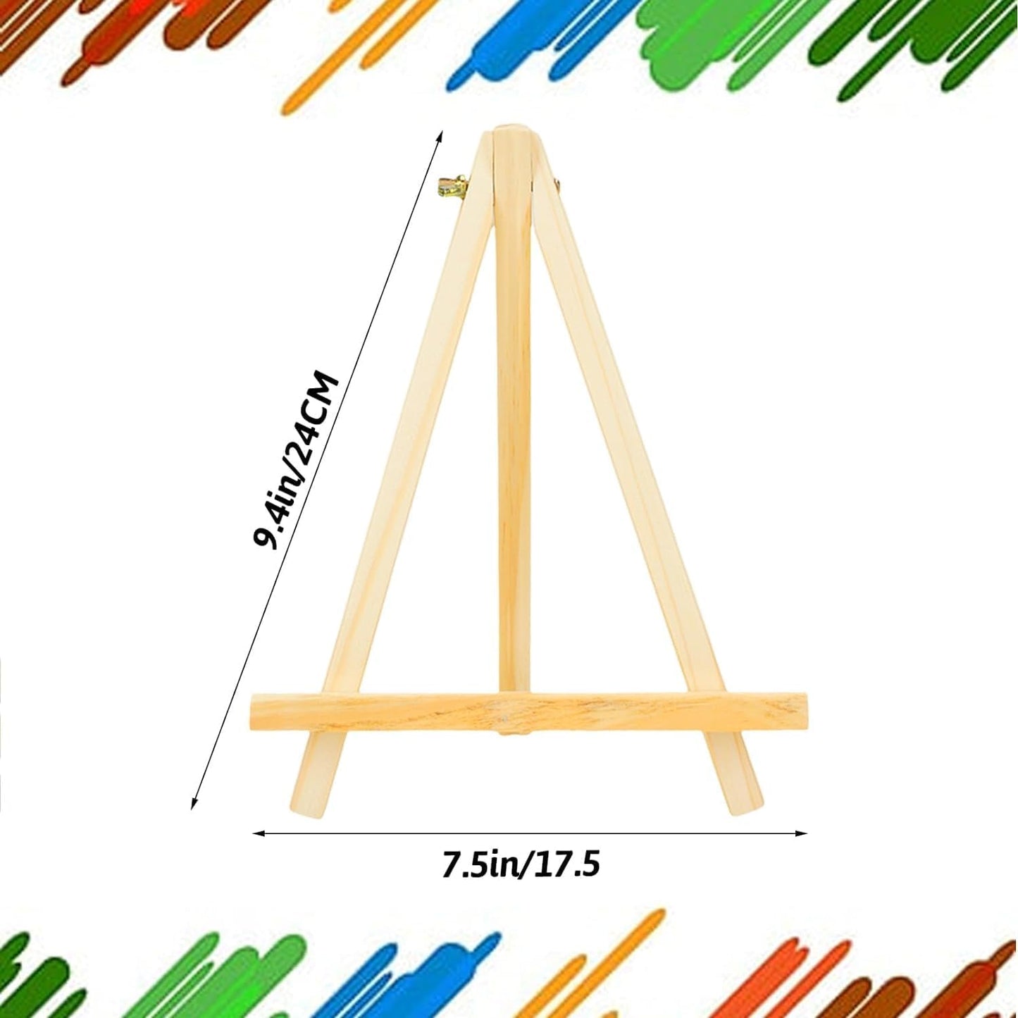4Pack 9 Inch Pine Wood Easels, Easel Stand for Painting Canvases, Art, and Crafts, Tripod, Painting Party Easel, Kids Student Tabletop Easels for Painting, Portable Canvas Photo Picture Sign Holder