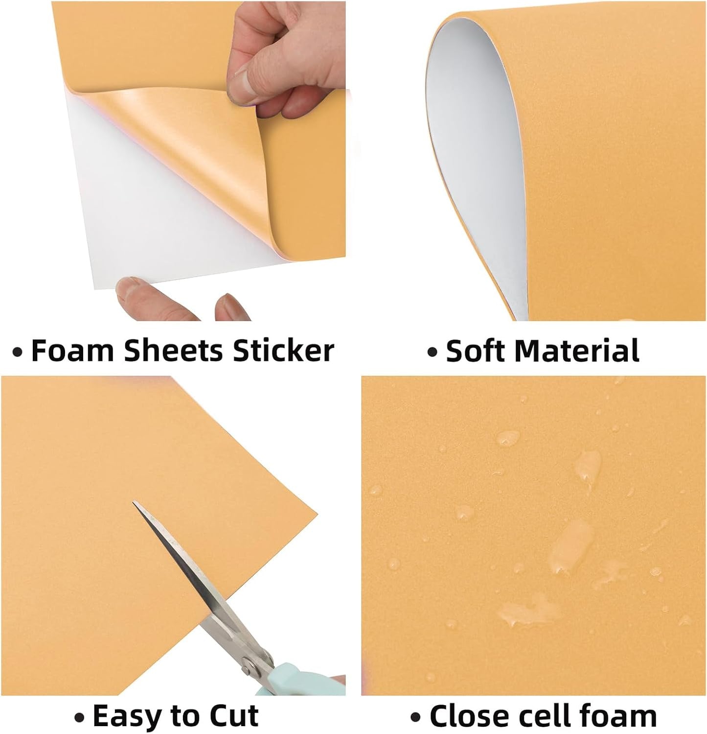 MEARCOOH Self Adhesive Foam Sheets, Khika 9x12 Inch 2mm Sticky Eva Foam Paper for Crafts Cardmaking Photo Frames Classroom Scrapbooking Christmas Crafts (Khika 10 Sheets)
