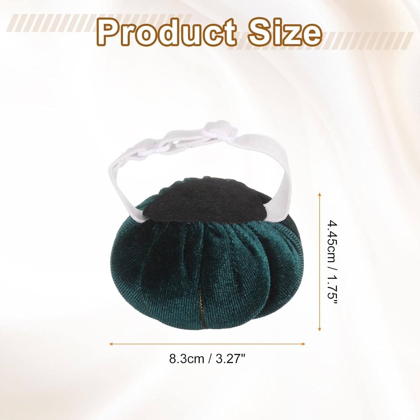 HARFINGTON Wrist Pin Cushion Wristband Sewing Pincushion Polyester Pin Holder Wearable Pumpkin Shaped Needles Wristband for Sewing Quilting Needlework DIY Crafts, Green