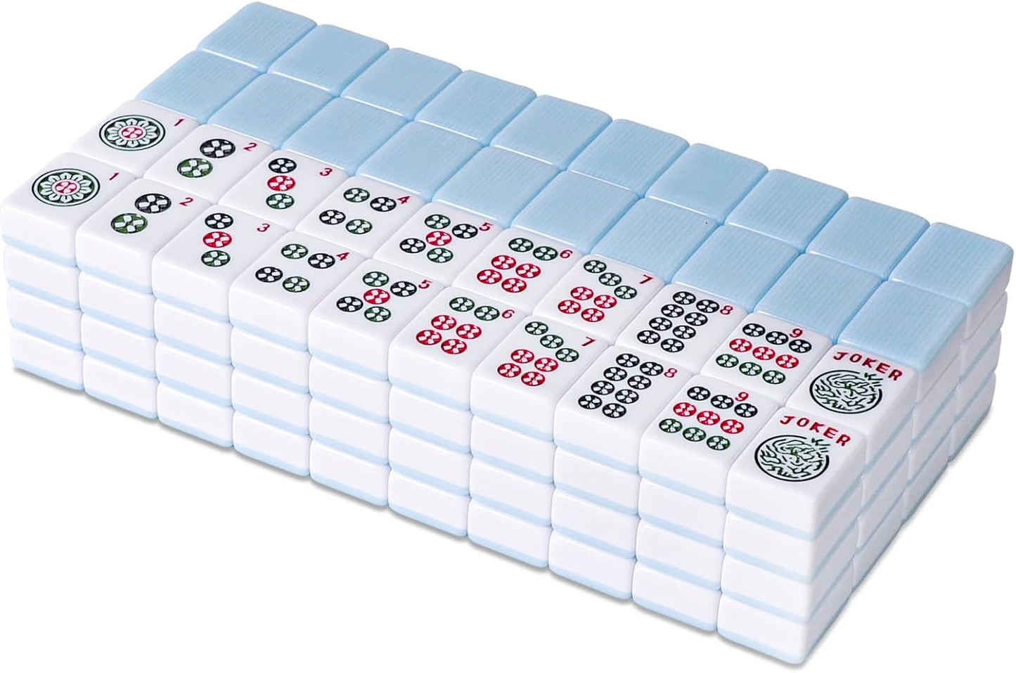 American Mahjong Tile Set with 166 Blue Back Tiles (1.2”, Tiles Only)