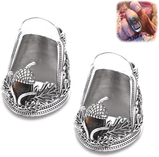 Open Nail Acorn Thimble, Thimbles for Hand Sewing, Metal Thumb Thimble Shield Accessories, Sewing Thimble Finger Protector for Needlework, Hand Embroidery Craft-2pcs