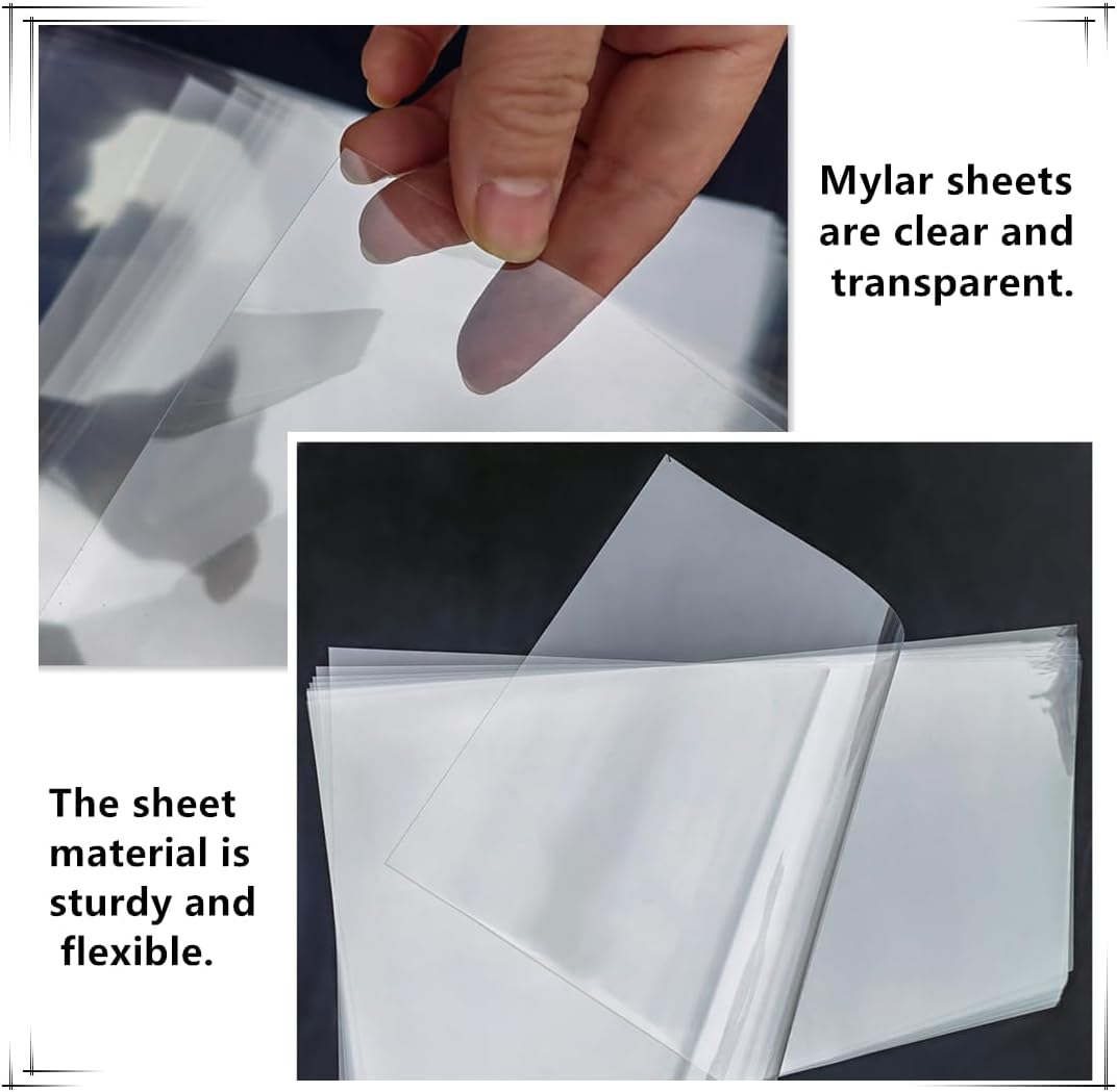 8 Sheets 7.5 mil Acetate Mylar Sheet 12 x 24 inch Transparent PET Blank Stencil Sheet for Cricut, Silhouette, Craft Template Material