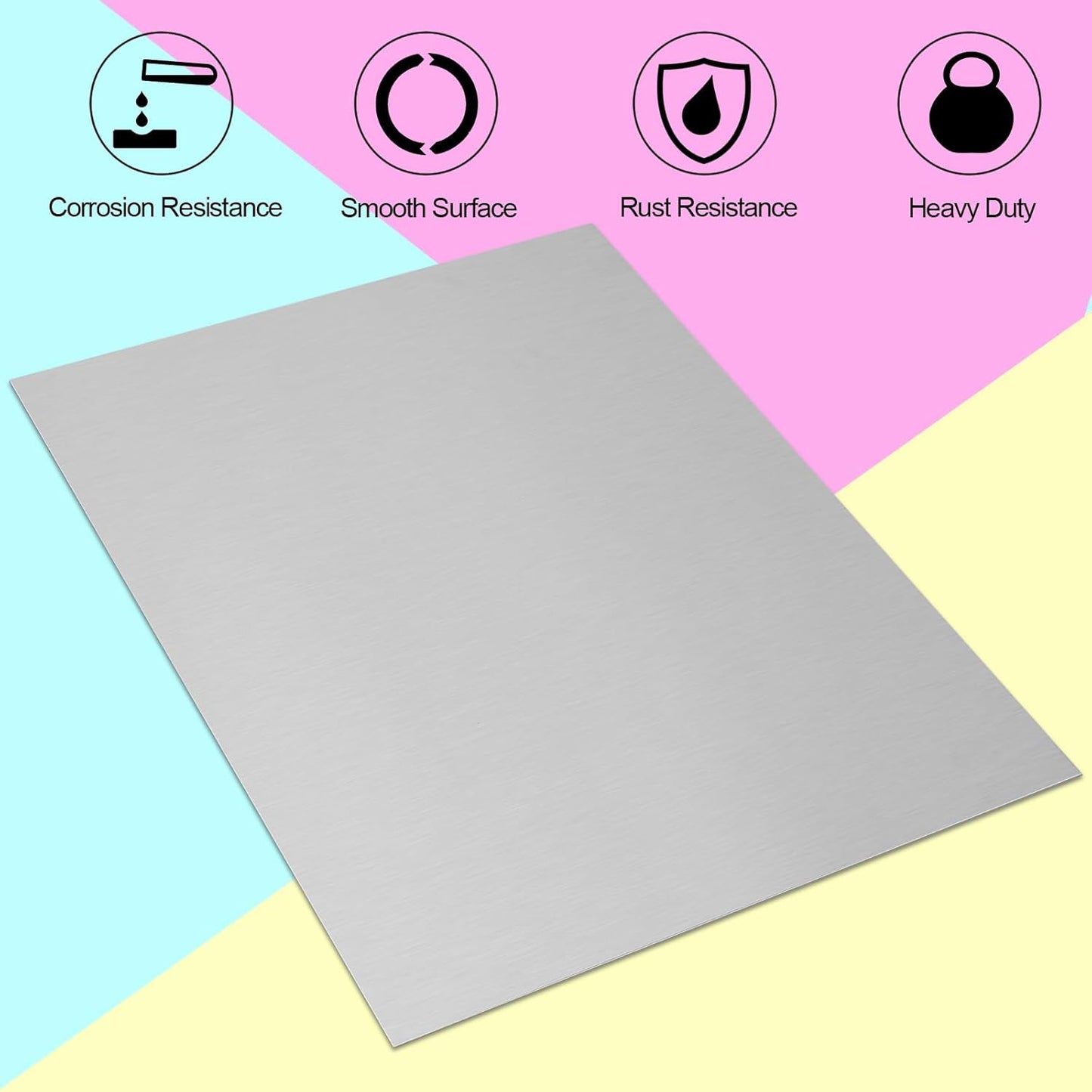 430 Stainless Steel Sheet Metal 12" x 16" x 1/32" Inch Metal Plates for Magnetic Mount Board Wall 20GA(0.80MM) 430 Stainless Steel Shim Stock Plates Metal Sheets for Crafting, Kitchen DIY, Office