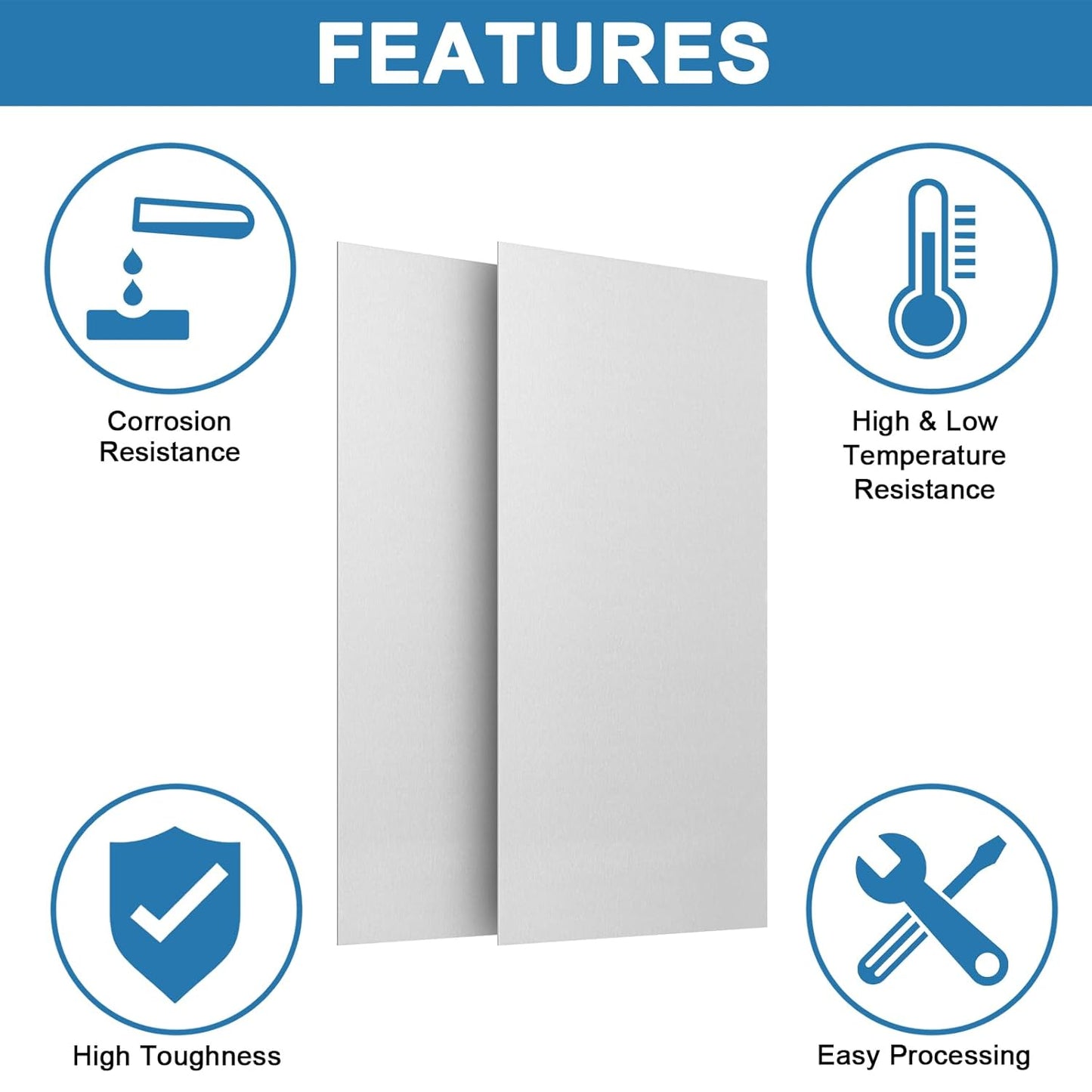 2Pcs 304 Stainless Steel Sheets Metal 6" x 12" x 1/64" (0.02") Inch 304 Stainless Steel Plates 0.50MM Stainless Steel Shim Stock Plates Metal Sheets for Crafting, DIY, Stovetop, Snow Frosted Surface