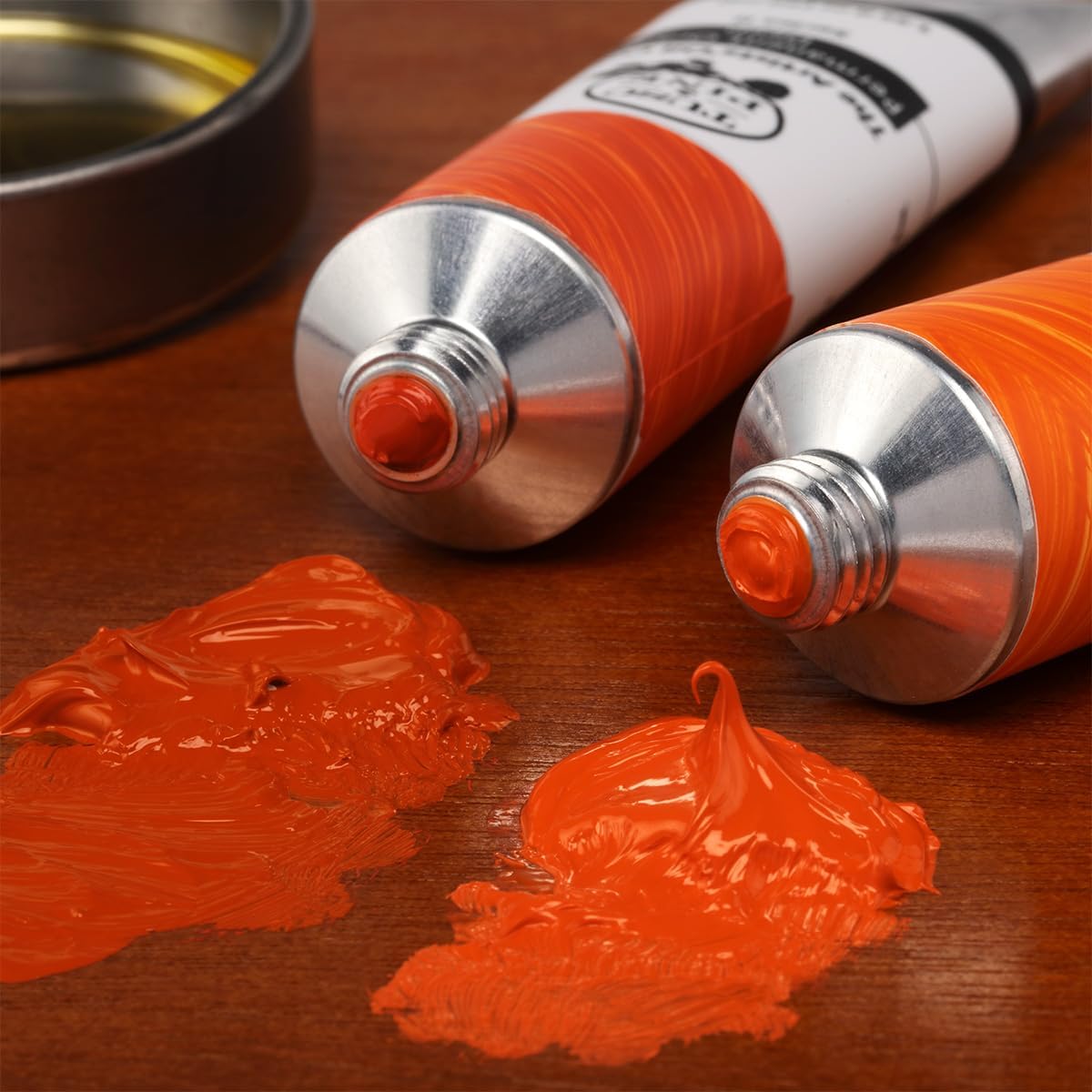 Tusc & Pine Artist Oil Paint - Permanent Orange Medium, 40 ml, Non-Yellowing, Rich & Creamy Consistency, Maximum Pigment Load, Small Batch Milled Oil Paints Made in the USA for Professional Artists
