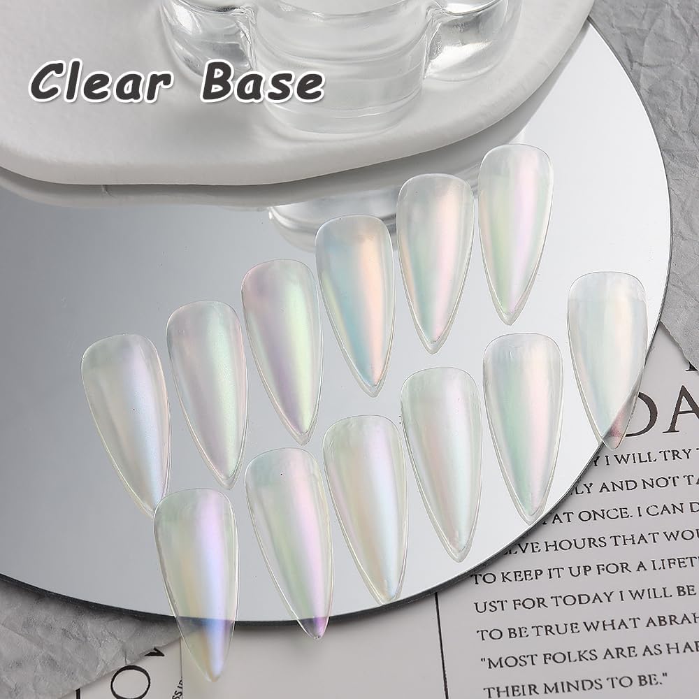 12 Jars Mermaid Chrome Nail Powder, Iridescent Aurora Powder Pearlescent Dust Metallic Mirror Glitter Effect Pigment Nail Art Glitter Manicure Decoration for Home DIY Salon