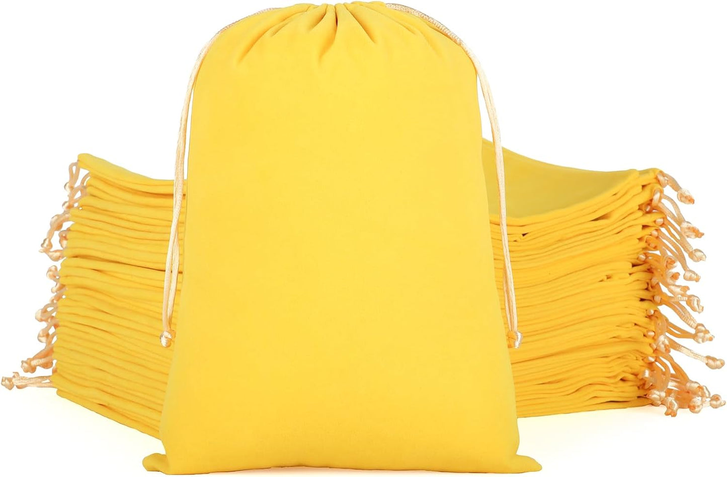 Velvet Drawstring Jewelry Bag, 50Pcs Yellow Dice Bag, 7x10, Or Wrapping Halloween Party Favors, Small Bussiness, Toys, Board Game
