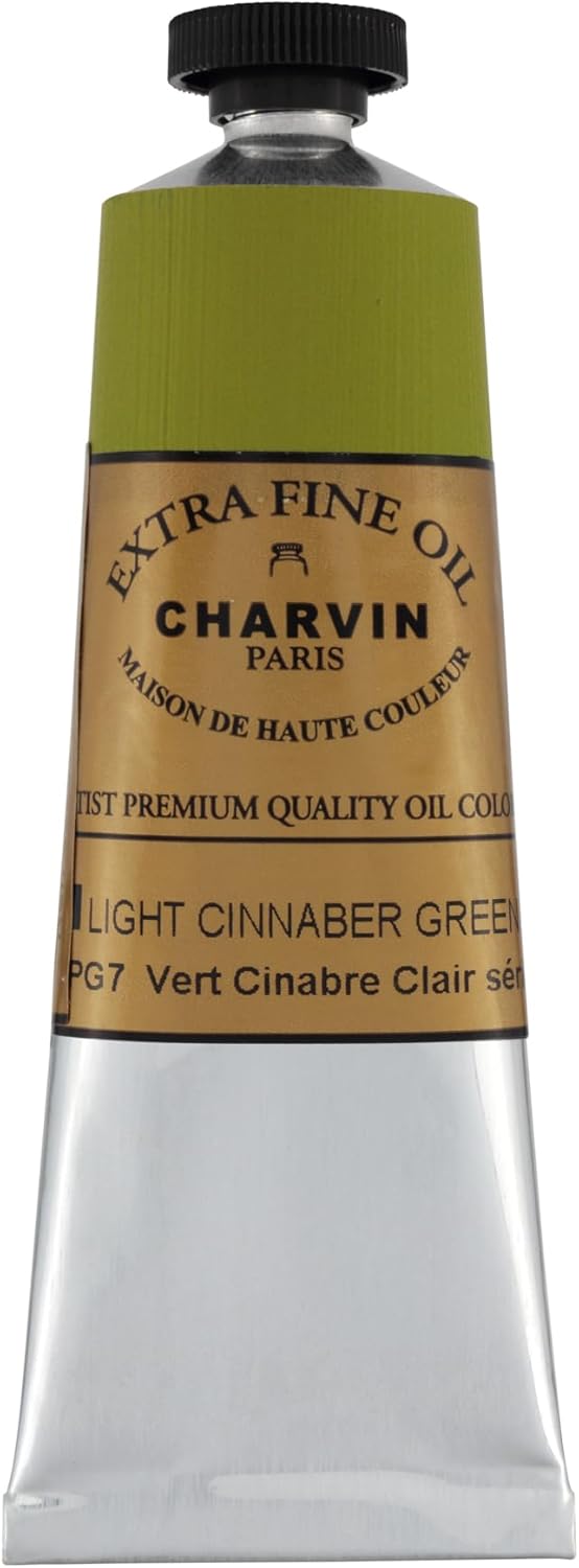 Charvin Extra Fine Oil Paint, Cinnabar Green Light 60 mL - Triple-Milled, Rich Texture, Poppy Oil-Based, Light-Fast, Handmade, Archival Quality