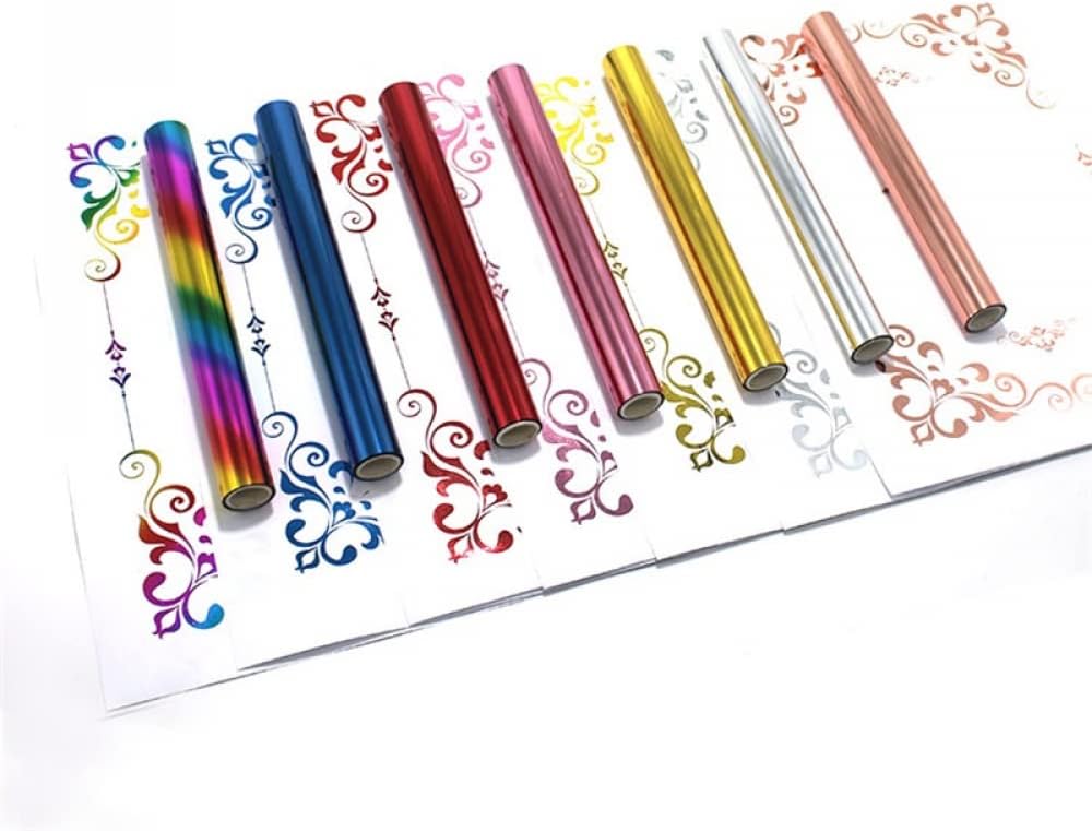 7PCS Toner Reactive Foil Roll,Use with Laminator Laser Printer,Paper Holographic Heat Transfer Crafts Foil Roll for Scrapbooking Crafting Cardstock Hot Stamping Holographic Heat Transfer DIY Crafts