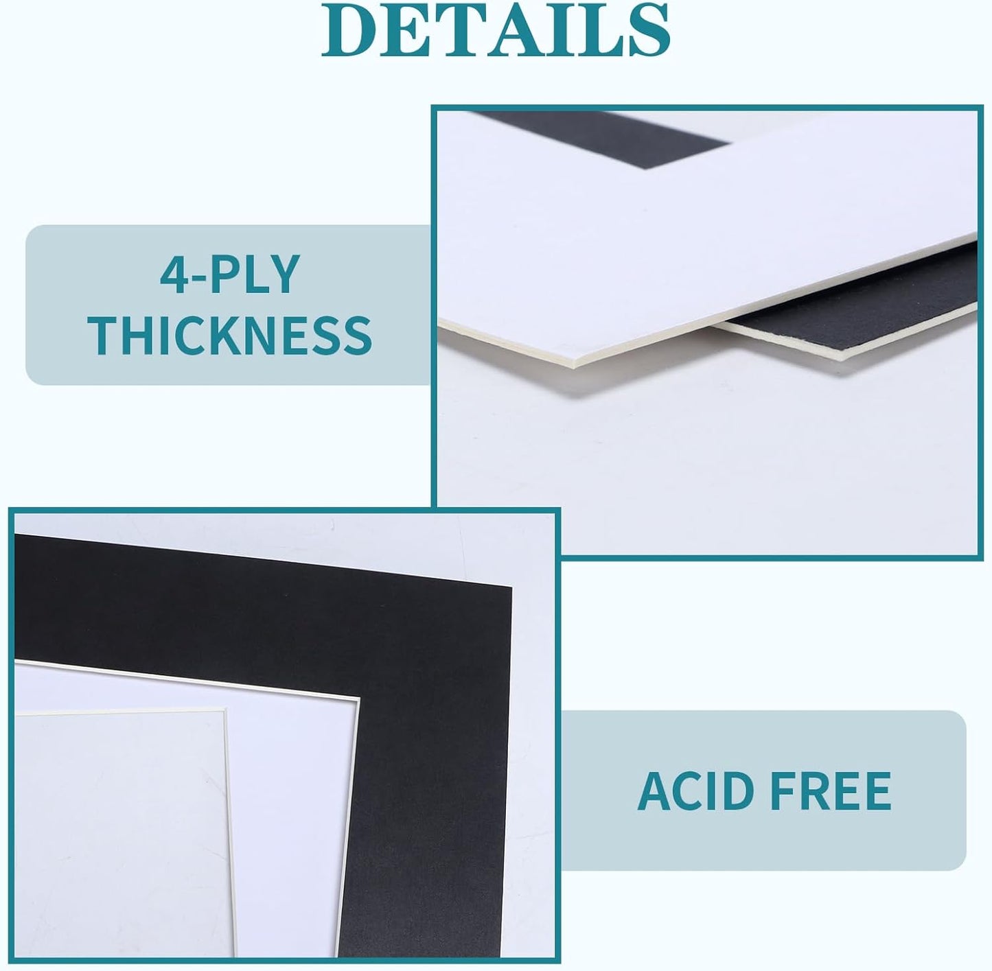 ZBEIVAN 12 Packs White and Black Colors 11x14 Picture Frame Mats for 8x10 Photos, Artworks and Prints, White Core Bevel Cut Frame Mattes