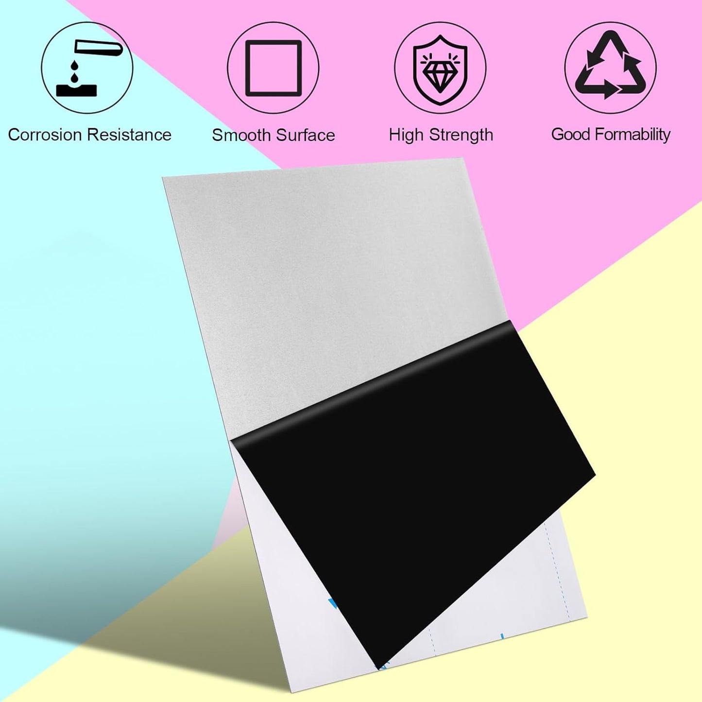 Galvanized Metal Sheet 12" x 16" x 1/32" Inch Galvanized Steel Sheet Plates for Magnetic Mount Board Wall 20GA(0.80MM) Galvanized Steel Plate Panels Stock for Roof Flashing Fixing Repair, Crafts, DIY