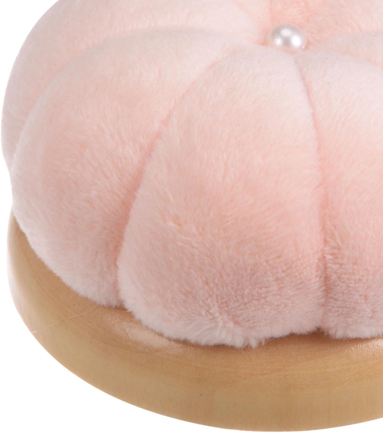 HARFINGTON Wooden Base Needle Pincushions Japanese Style Pin Cushions Round Pin Cushion Needle Holder for Sewing Quilting Needlework DIY Crafts, Light Pink