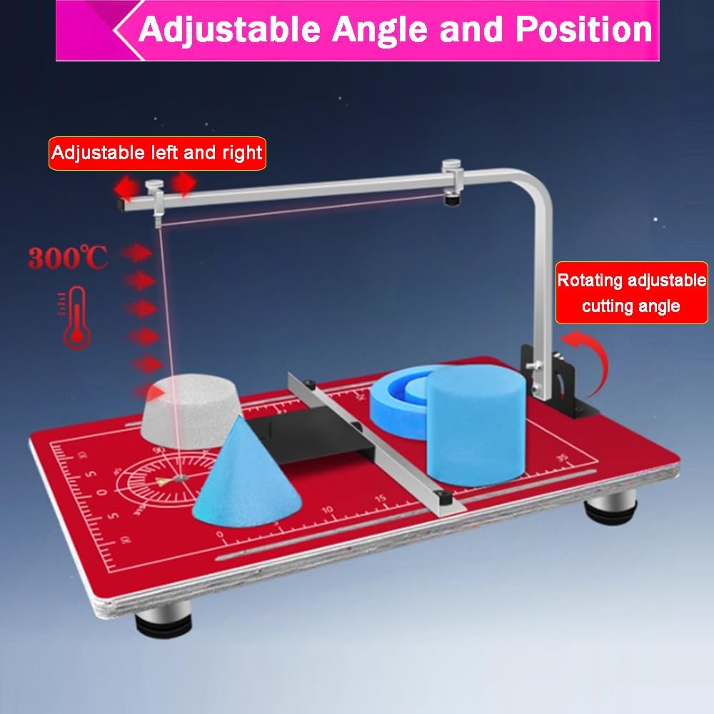 Hot Wire Foam Cutter Tabletop Hot Wire Cutter 22.8x15in Foam Sponge Cutting Machine for Styrofoam Sponge EPE Ribbon KT Board Adjustable Angle and Temperature 110V 36W
