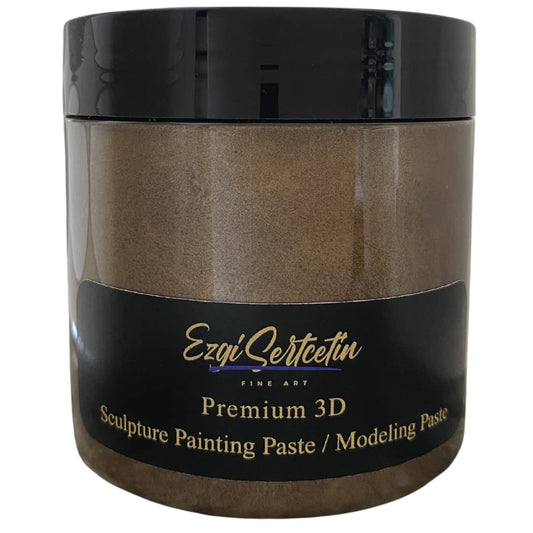 3D Sculpture Painting Paste|Texture Paste|Decorative Plaster|Ready to Use|Unique Metallic Pearl and Neon Colors|Ideal for Artwork|Stencil|Flowers|Texture and Art Relief|6 oz | (Brownie)