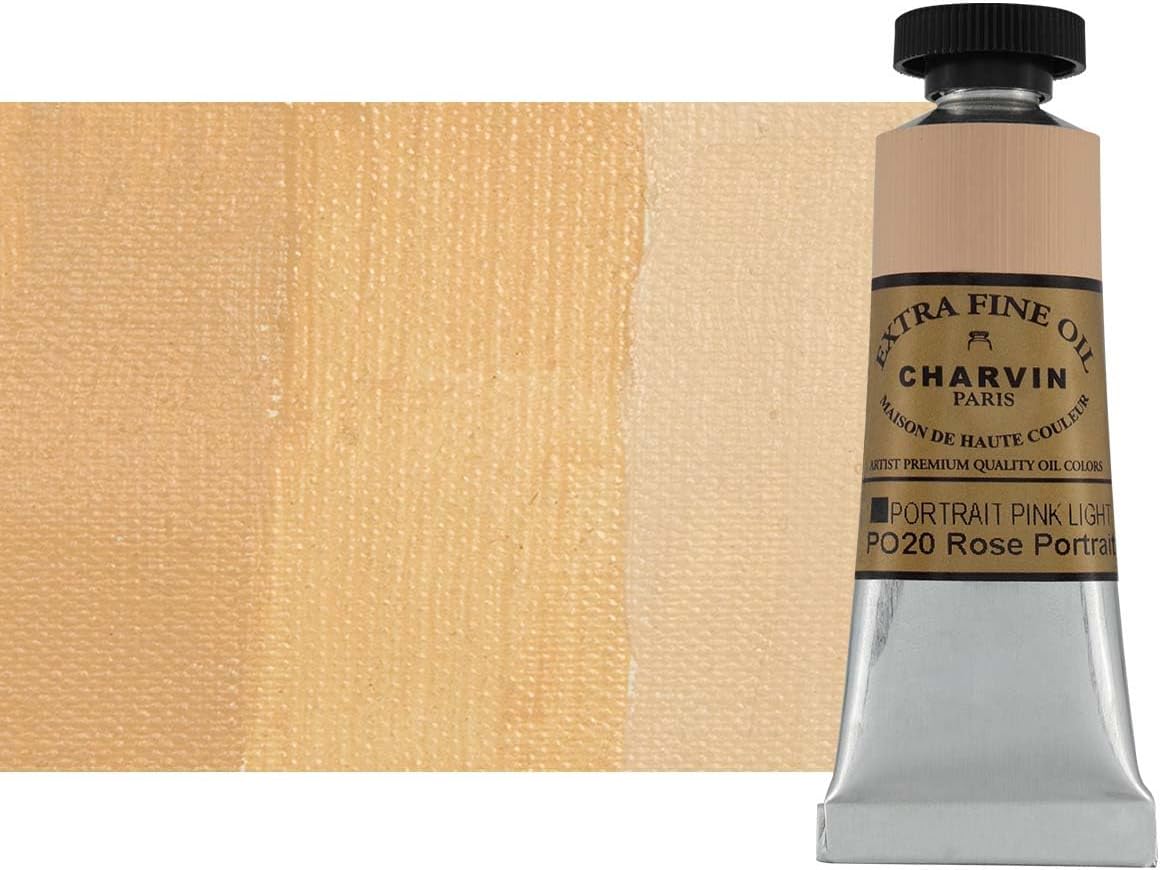 Charvin Extra Fine Oil Paint, Light Portrait Pink 20 mL - Triple-Milled, Rich Texture, Poppy Oil-Based, Light-Fast, Handmade, Archival Quality