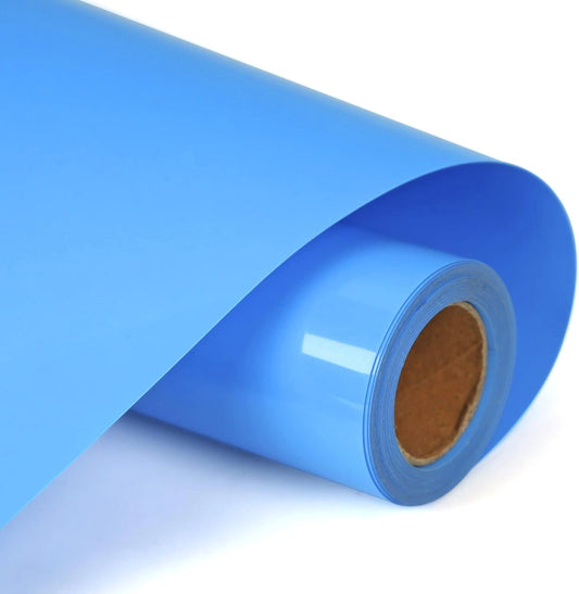 RENLITONG Sky Blue HTV Iron on Vinyl 12Inch by 10ft Roll Heat Transfer Vinyl for T-Shirt HTV Rolls for All Cutter Machine - Easy to Cut & Weed for Heat Transfer Design