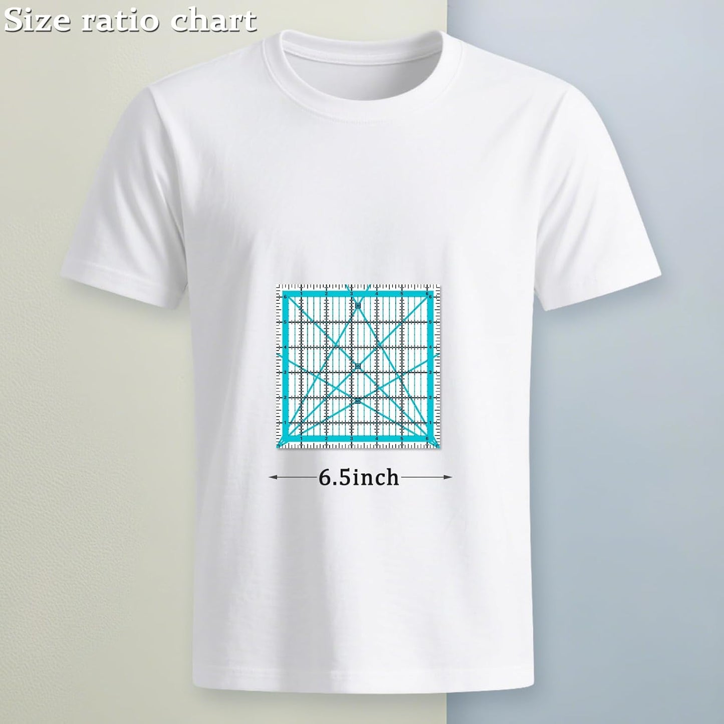 Quilting Rulers, Sewing Rulers, 4 Piece Quilting Square Templates, Acrylic Rulers with Non-Slip Rings for Sewing (3.5"X3.5", 5"X5", 6.5"X6.5", 10.5"X10.5") (Blue)