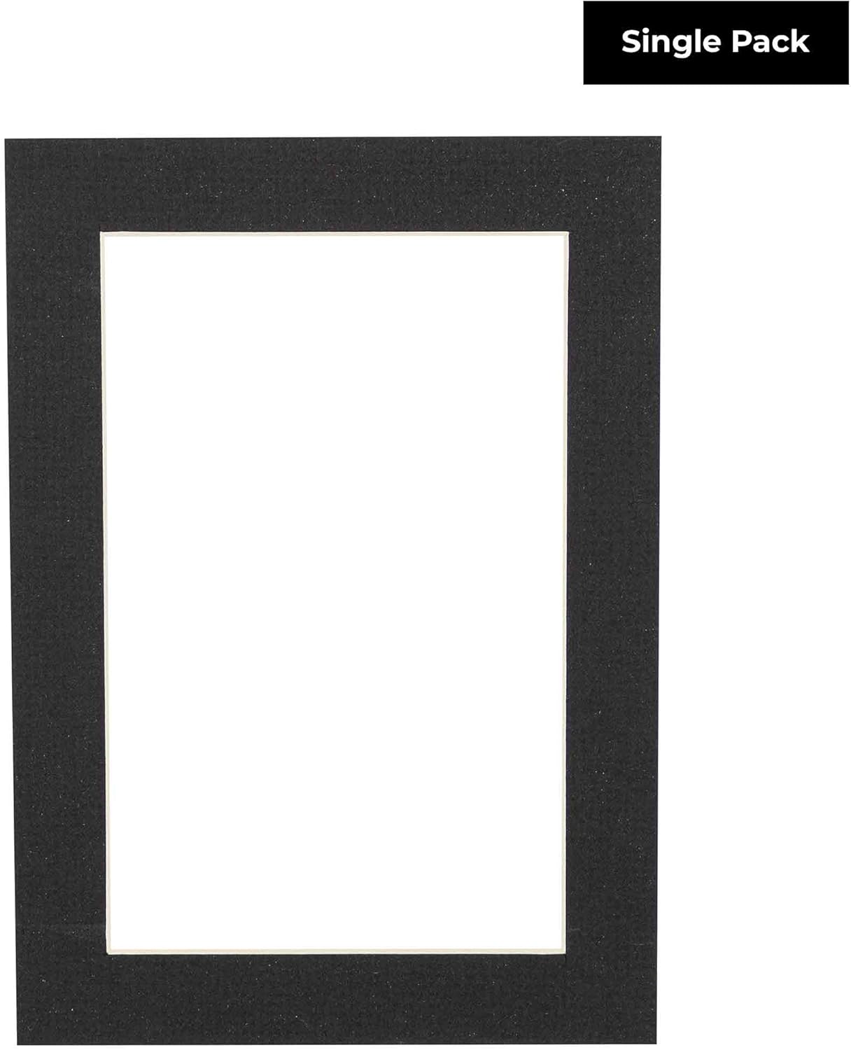 5.5x8.5 Mat for 8.5x11 Frame - Precut Mat Board Acid-Free Show Kit with Backing Board, and Clear Bags Textured Black 5.5x8.5 Photo Matte For a 8.5x11 Picture Frame Matboard for Framing, Pack of 1 Mat