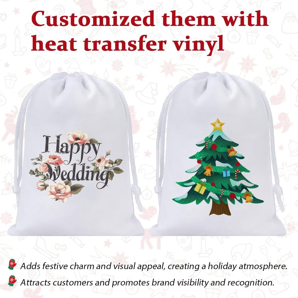 Shintop 20pcs Velvet Bags, 4x6inch White Drawstring Gift Bags Jewelry Pouch for Wedding Birthday Party Favor