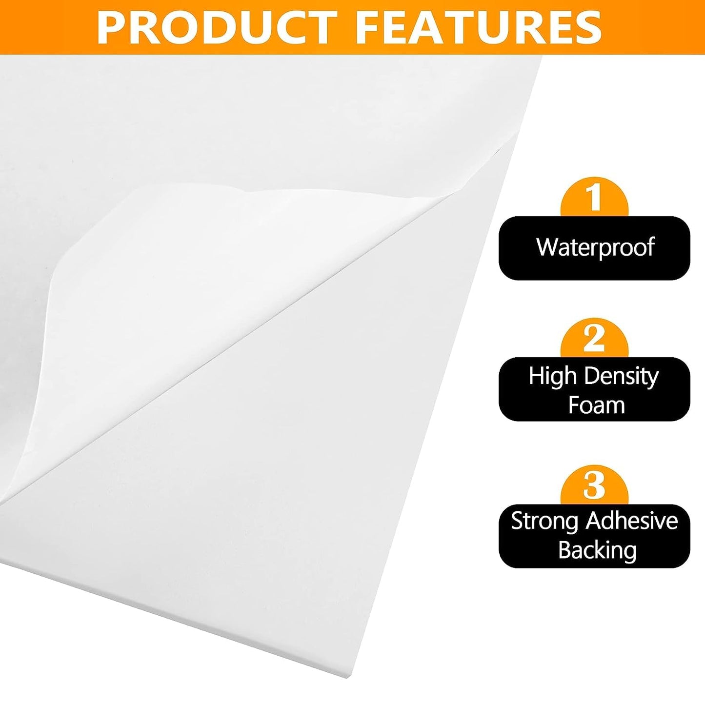 Sponge Neoprene Foam Rubber Sheet with Adhesive, 12 in x 81 in x 1/4 in Multi-Function Soundproof High Density Waterproof Rubber Mat, Perfect Cosplay Easy Cut DIY Neoprene Padding Roll - White