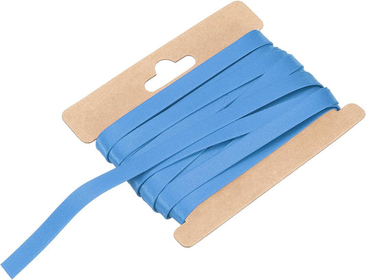 MECCANIXITY Double Fold Bias Tape for Sewing 1/3 Inch x 6 Yards Satin Pre-fold Continuous Binding Tape for Seaming Quilting Hemming Binding DIY Crafts, Blue