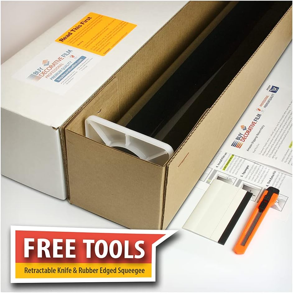 BDF EXNA20 Exterior Window Film Daytime Privacy and Heat Control Natural Black 20 (Dark) - 60in X 24ft