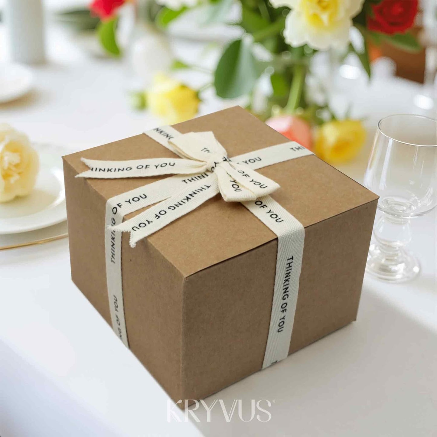 Thinking of You Ribbon - 5/8 Inch x 12 Yards Natural Twill Tape Ribbon, Cotton Herringbone Ribbons for Gift Wrapping, Birthdays, Weddings, Anniversaries, Valentine's Day, Mother's Day