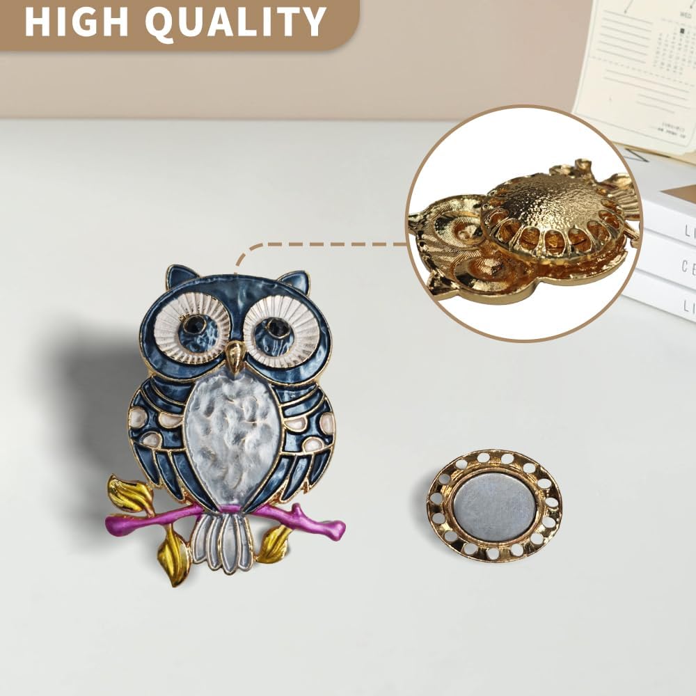 Needle Minder Magnet, Magnetic Needle Minder, Needle Minders Magnetic Cross Stitch Accessories, Magnetic Needle Holder, Life Tree, Butterfly, Cats, Owl, Heart (OWL)