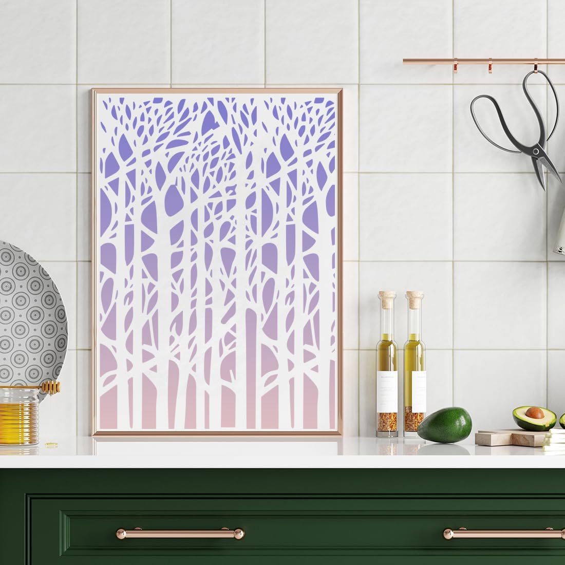 Stencils for Crafts Reusable Texture Stencils Background Stencil Leaf Floral Templates for Painting on Wood Furniture Card Canvas Paper Scrapbook(Border Stencil03-18p)