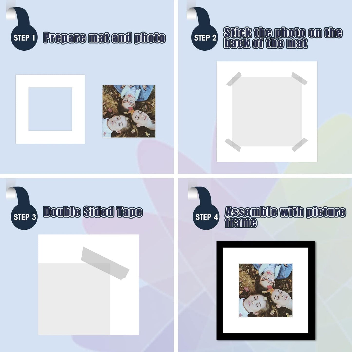 Mat Board Center, Pack of 10, 16x16 for 12x12 White Photo Picture Mats - Acid Free, 4-ply Thickness, White Core - for Pictures, Photos, Framing