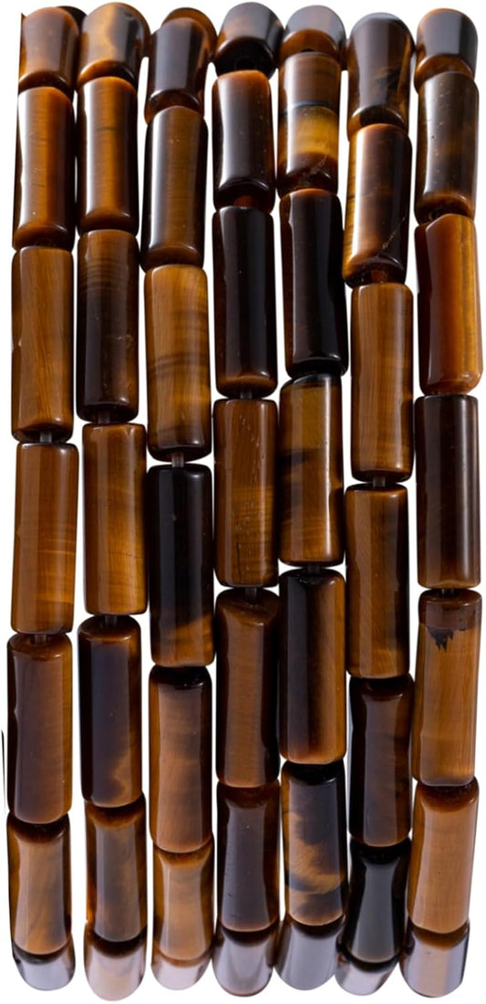 Natural Yellow Tiger Eye Cylinder Tube Beads 4x13mm 38cm/str Loose Semi Gemstone Stone Beads for Making Bracelets Necklace Earrings