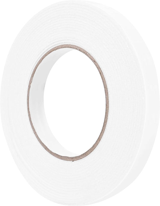 ToLanbbt Double Sided Foam Tape 0.5In x 20FT, Mounting Tape Heavy Duty, Strong Adhesive Weatherproof Seal Strips for DIY Craft Picture Poster, Car & Gap Filling Mountings, Home Office Decor (White)