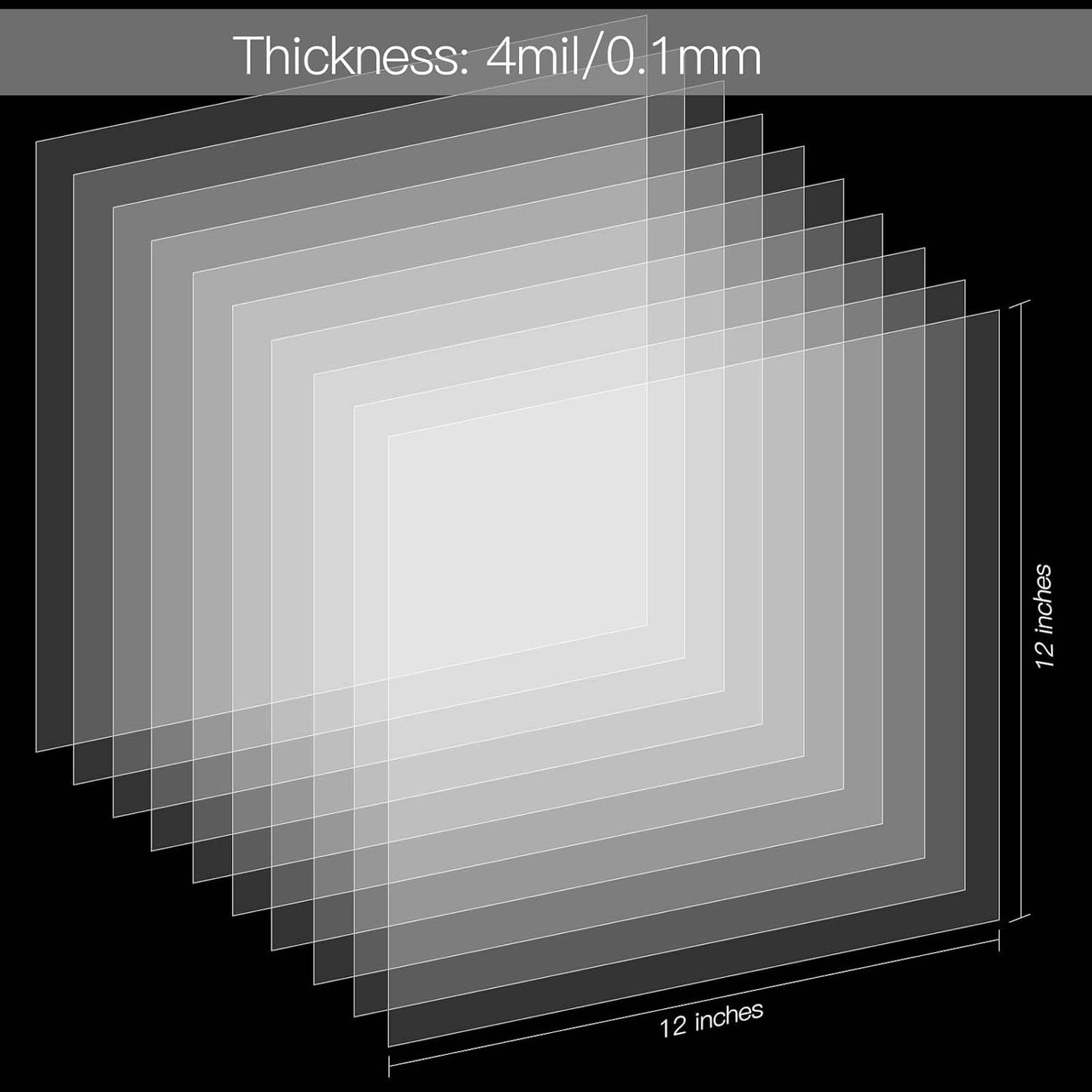 30 Pack 4 Mil Blank Stencil Sheets, 12 x 12inch Clear Mylar Blank Stencils, Reusable Template Material for Make Your Own Stencil