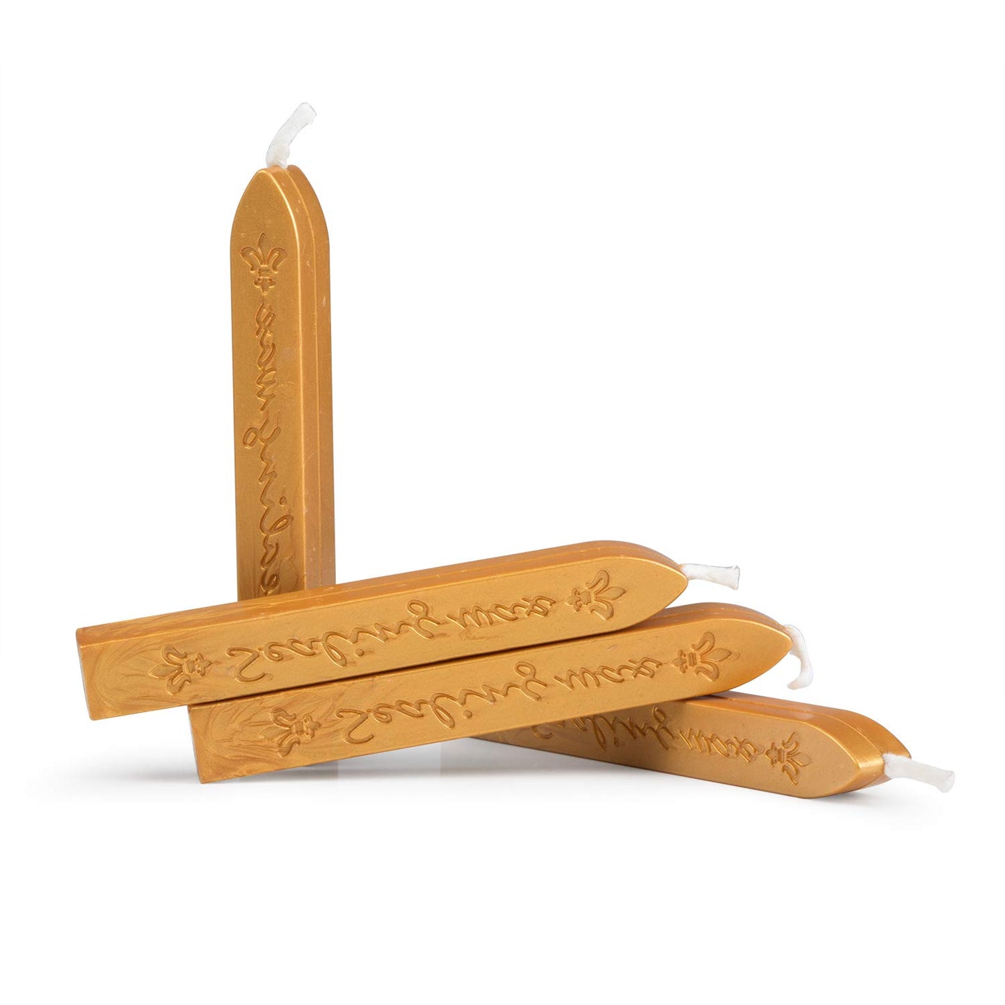 Mceal Sealing Wax Stick with Wick Flower De Luce of France Retro 10 Pieces Pack(Golden Rod)