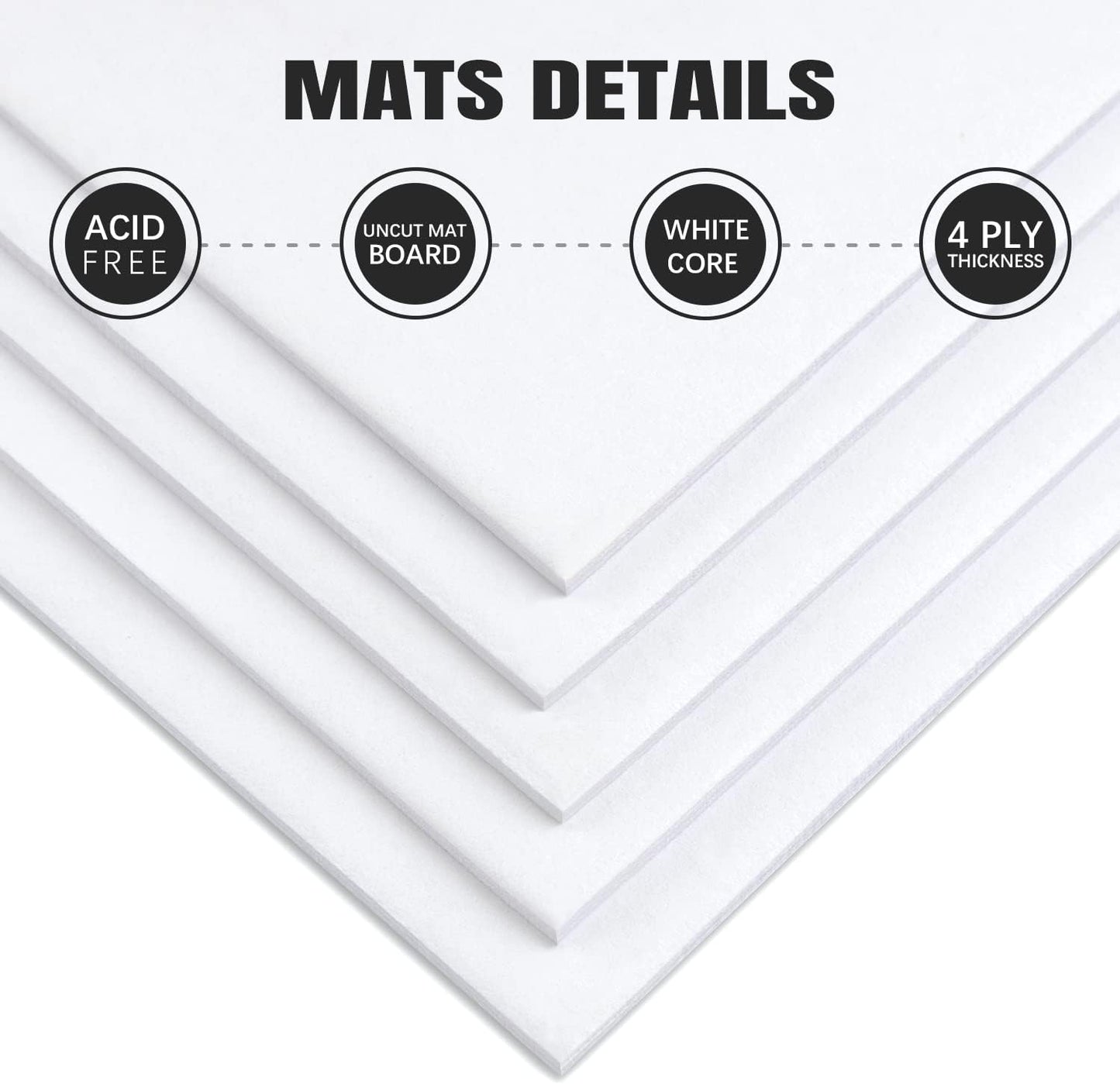AUEAR, 10 Pack 16x20 Uncut Matte Boards White Photo Mat Board Great for Picture Framing, Print, Artwork