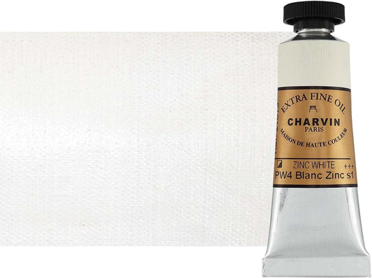 Charvin Extra Fine Oil Paint, Zinc White 20 mL - Triple-Milled, Rich Texture, Poppy Oil-Based, Light-Fast, Handmade, Archival Quality