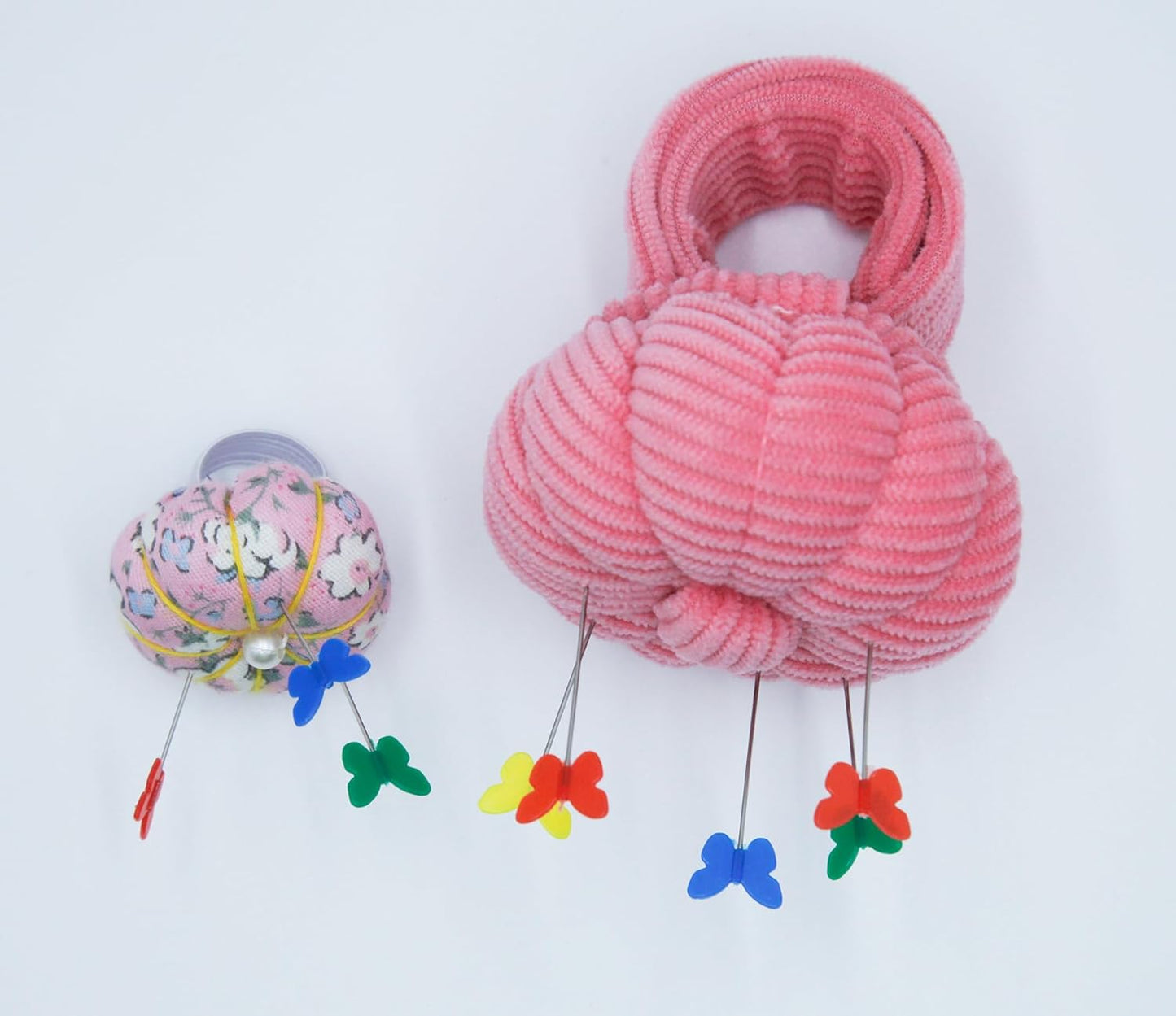 Wrist Pin Cushions, Sewing Needle Cushion kit with 1Pcs Elastic Strap Finger Ring Pincushions, Adjustable Strap Handcraft Needles Holder for Sewing and Quilting.(Deep Pink)