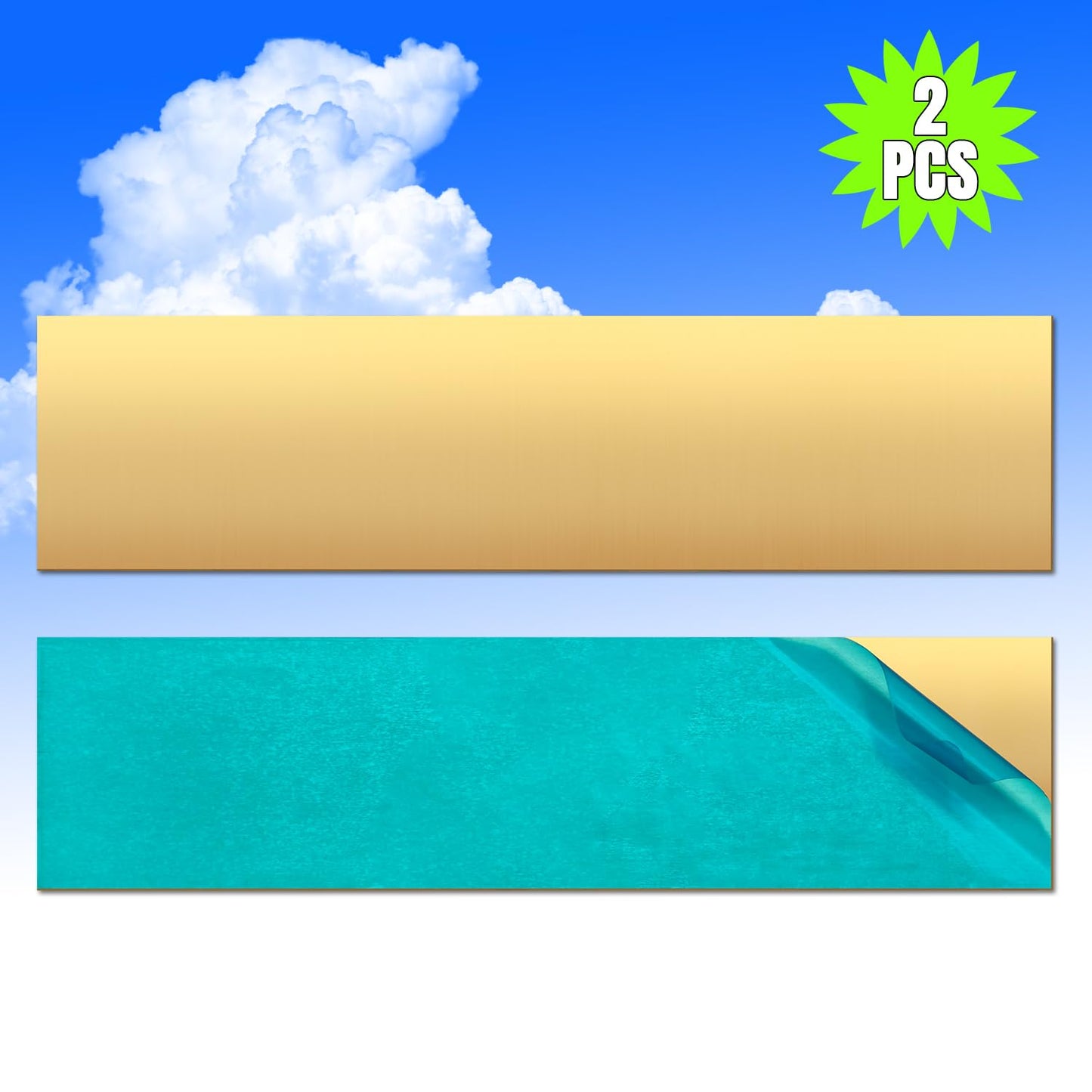 Brass Sheet,2" x 8"-18 Gauge(1mm) Thickness,99.9% Pure Brass Plates for DIY, Jewelry, Electrical, Repair, Industrial(2 Pac