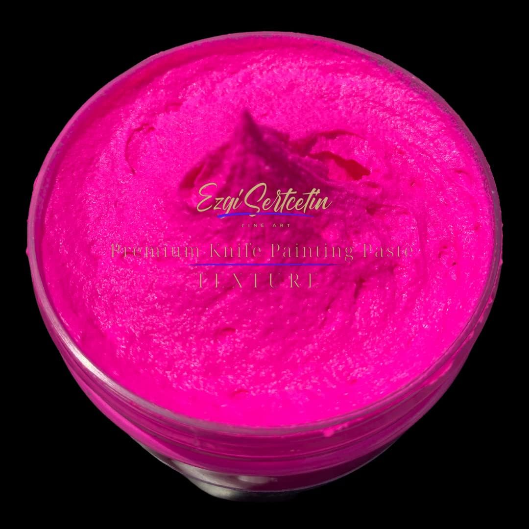 Premium Palette Knife Painting Paste|Texture Paste|Authentic Bright Colors|Ready to Use|Easy to Apply| 6oz (Neon Pink)