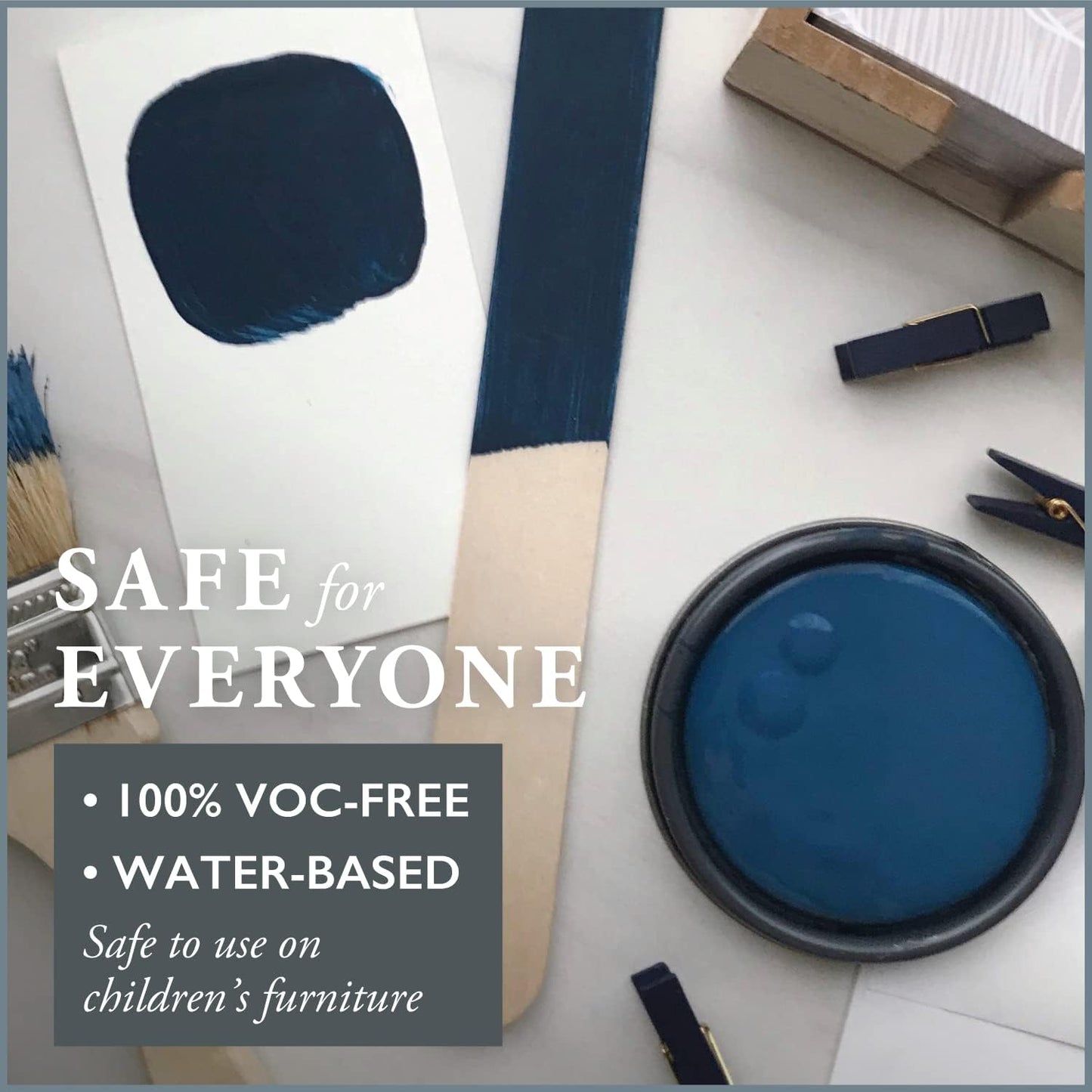 AMY HOWARD AT HOME Chalk-Based One Step Paint for Furniture, Cabinetry, Decor, Finish, and More | No Stripping, Sanding, or Priming | Dark Base | 16 Ounce | Lady Singing Blues