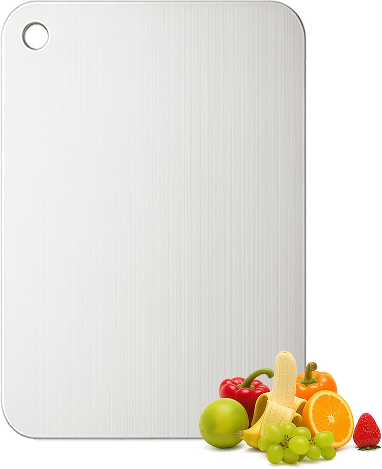 Titanium Cutting Board, 100% Pure Titanium Chopping Board for Kitchen, Hygiene & Durability Double Sided Cutting Board, Non-toxic Chopping Board, Dishwasher Safe (11.8“ x 7.9”)