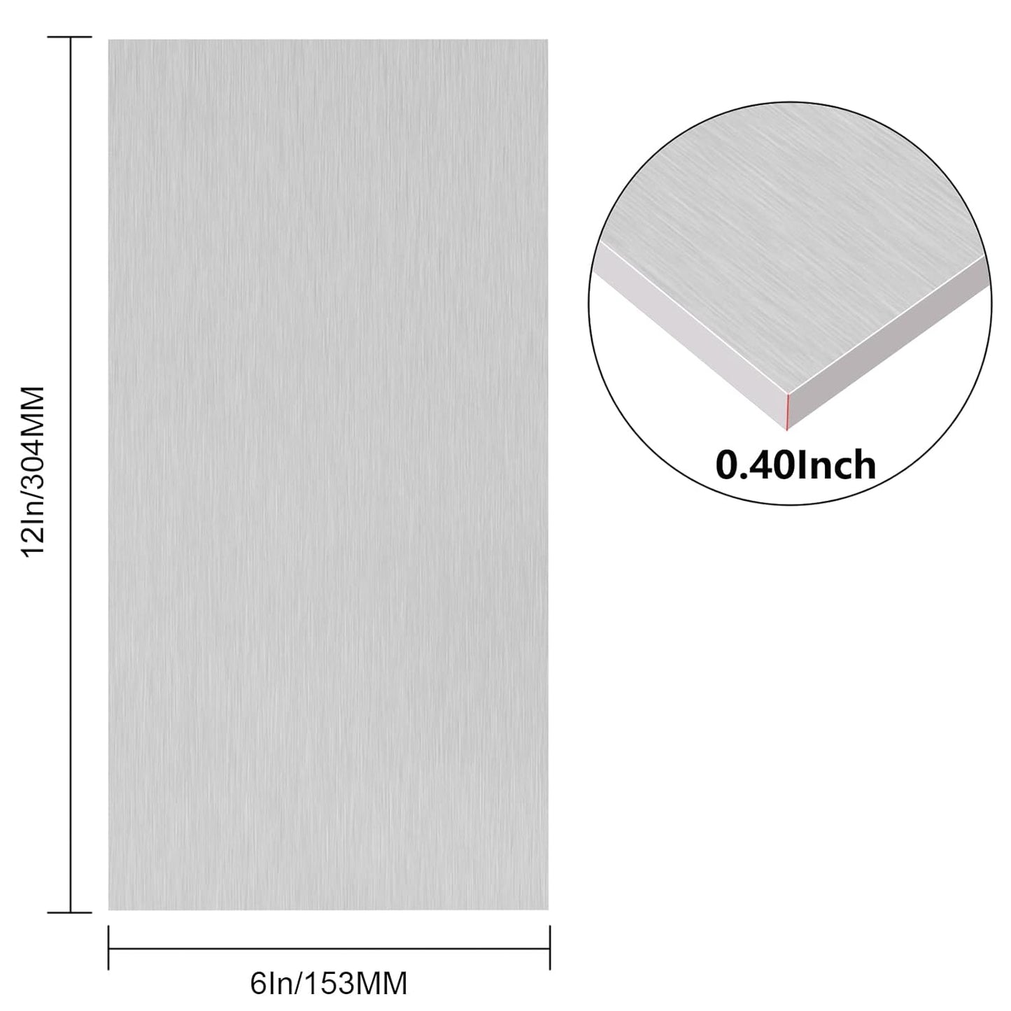 6061 T651 Aluminum Sheet Metal 6 x 12 x 0.40 Inch Flat Plain Aluminum Plate Covered with Protective Film, Heat Treatable Rectangle 10MM Thick Aluminum Metal Plate for Industrial, Crafting