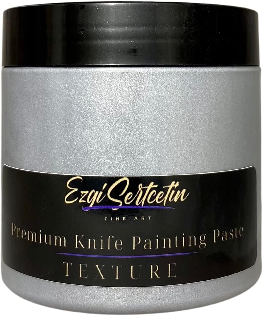 Premium Palette Knife Painting Paste|Texture Paste|Authentic Bright Colors|Ready to Use|Easy to Apply| 6oz (Platinum Silver)
