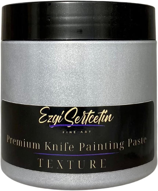 Premium Palette Knife Painting Paste|Texture Paste|Authentic Bright Colors|Ready to Use|Easy to Apply| 6oz (Platinum Silver)