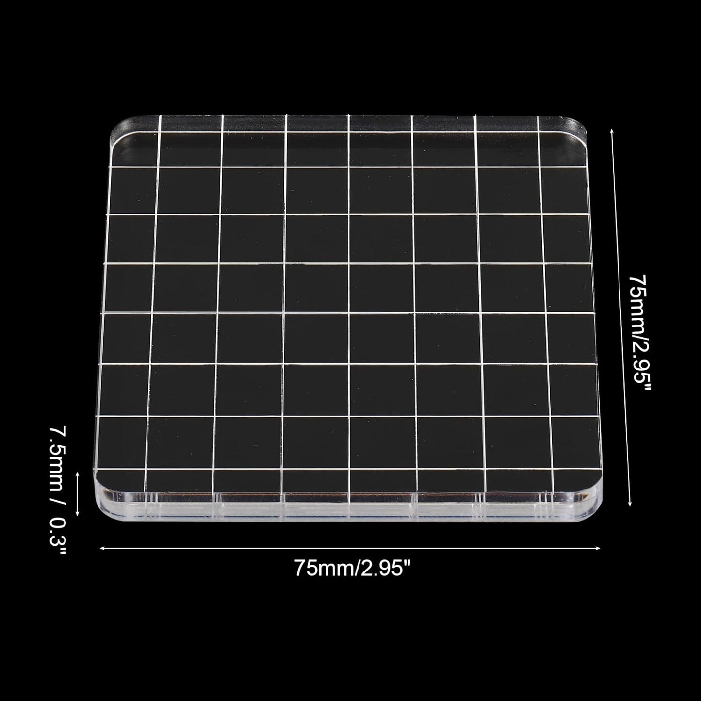 PATIKIL 3"x3" Acrylic Stamp Block, 6Pcs Clear Stamping Block with Grid Lines Decorative Mounting Blocks Square for Scrapbooking DIY Crafts Card Making