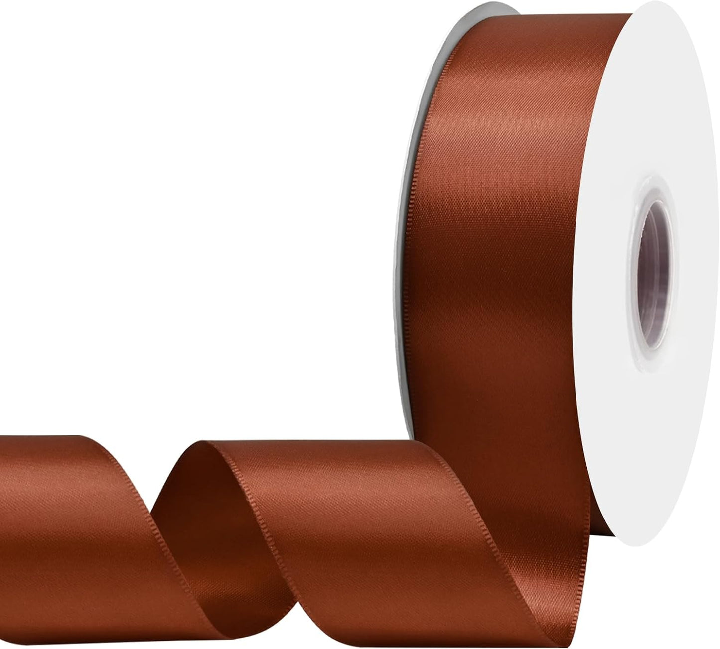 Rust Satin Ribbon 1-1/2" X 50 Yards Solid Color Double Faced Ribbons Perfect for Crafts Wedding Decor Bow Making Arts Sewing and More